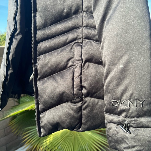 DKNY Down Puffer Jacket Waterfowl Coat Long Winter Coat Long puffer Jacket - Picture 4 of 14